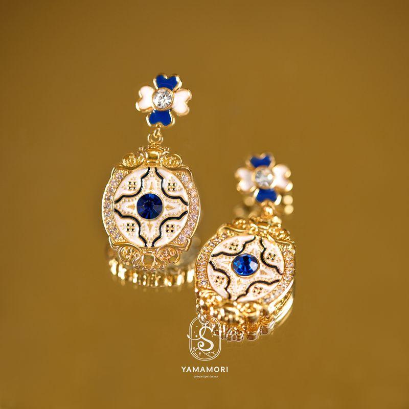 

Ямамото Сяньсэн Французский стиль Ретро Серьги Женские Доступная роскошь Средневековые ювелирные серьги Уникальные Элегантные Фэнси Капающее масло French Retro earrings