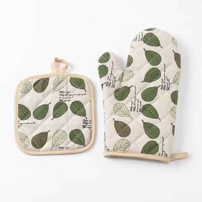 Cotton Linen Heat Resistant Oven Mitts