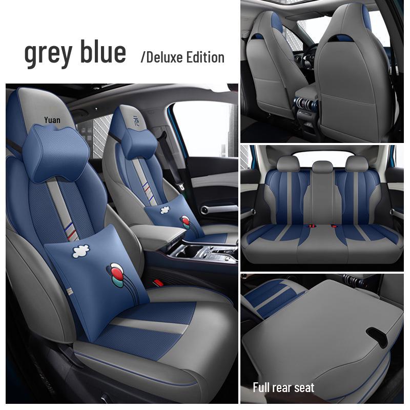 BYD Yuan PLUS Perforated Leather Car Seat Cushion - Year-Round, Fully Enclosed, Five-Seat Cover.