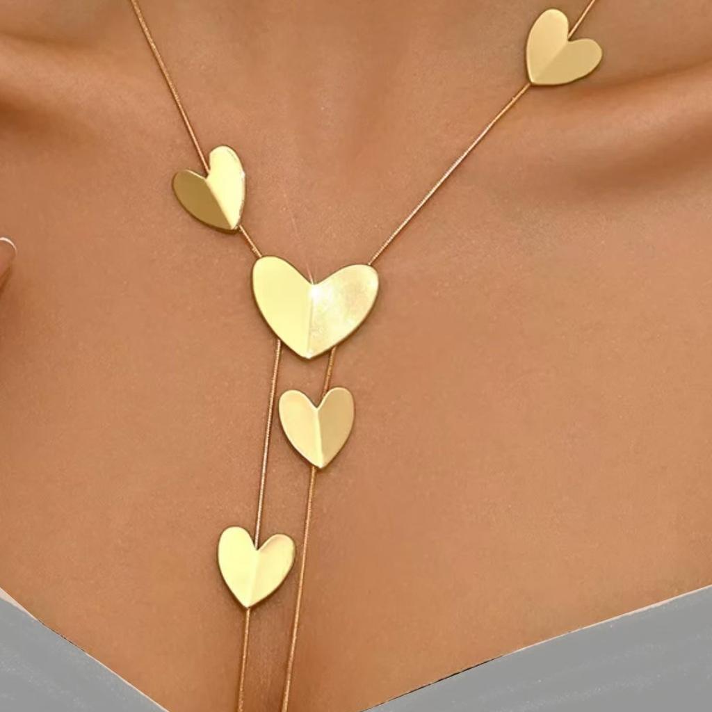 Versatile Women's Long Necklace Trendy Temperament Jewelry Disc Hollow Geometric Chain Iron Safety