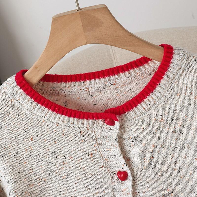 Womens Vintage Colorblock Knit Cardigan Sweater Long Sleeve Casual Round Neck Winter 2026