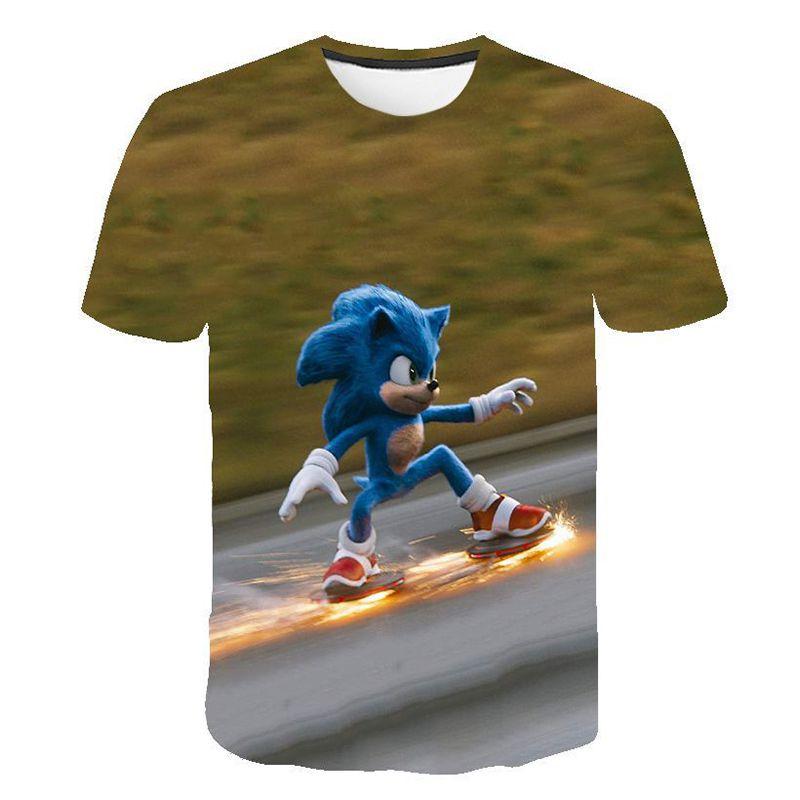 Vibrant Sonic The Hedgehog Printed T-shirt For Kids With Short Sleeves And Comfort Fit