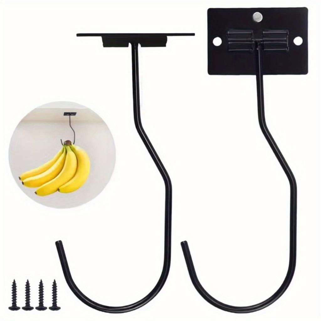 2Pcs/4Pcs Banana Holder Hook Keep Bananas Fresh Under Cabinet Hook Bananas Hanger for Kitchen Items Home Utensils Towel Storage