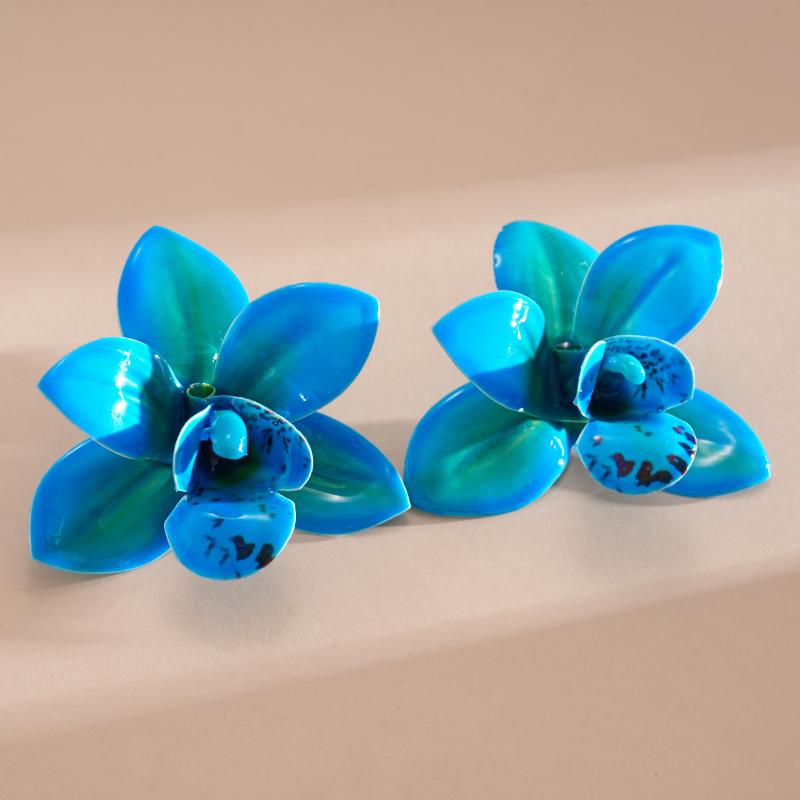 Exaggerated Colorful Large Flower Stud Earrings For Women Boho Petal Earrings Personality Jewelry Accessories Gifts
