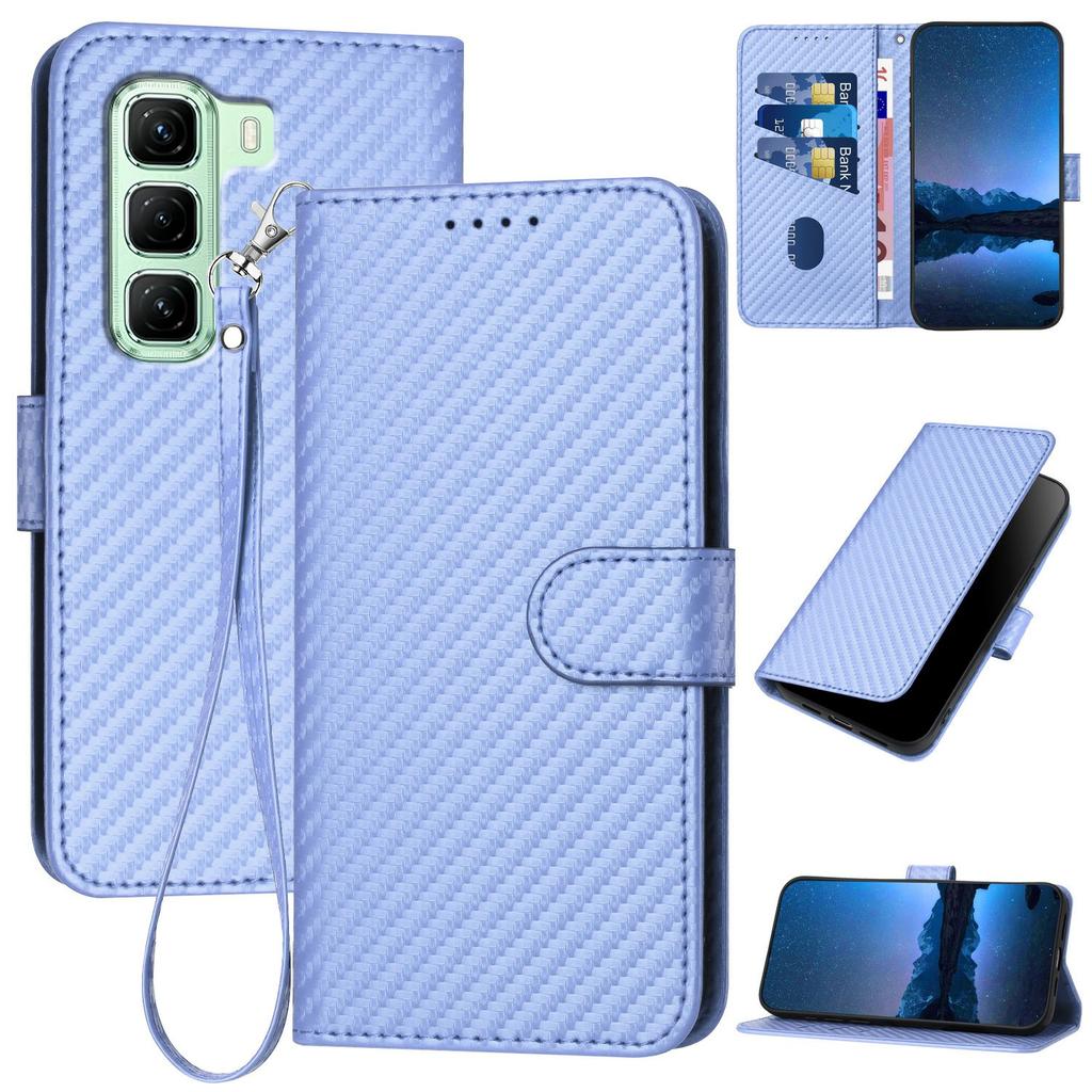 YX0070 For Infinix Hot 50 5G Wallet Case Carbon Fiber Texture Leather Cell Accessories Phone Cover