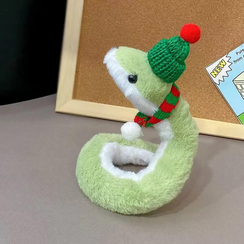 Green Snake Plush Toy - Cute Children's Cloth Doll & Sofa Ornament, Year of the Snake Mascot