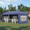 3 x 6m Pop Up Gazebo, Height Adjustable Marquee Party Tent with Sidewalls and Storage Bag, Blue