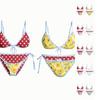 Women's Reversible Floral Print Two Piece Swimsuit Set with Adjustable Tie Straps and Mixed Pattern Design for Beach Pool