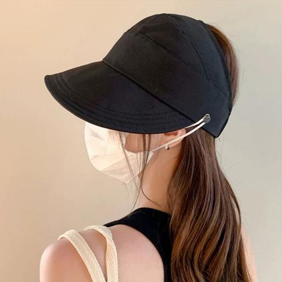 Women Sun Hat Hollow Dome Extended Brim Sun Protection Hat with Large Brim Outdoor Activities Breathable Hat