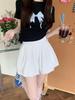 Flower Bud Women's High-Waisted Wide-Leg Summer Shorts - Casual, Versatile, Loose Fit with Slimming Pumpkin Lantern Design