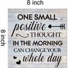 pirational Farmhouse Canvas Print Wall Art Decor One Small Positive Thought in the Morning Can Change Your Whole Day Sign Painting Plaque Rustic Home