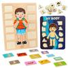 Montessori Human Body Parts Structure Wooden Puzzles Toys Parish Organs Cognitive Open Learning Educational Toys Matching Game
