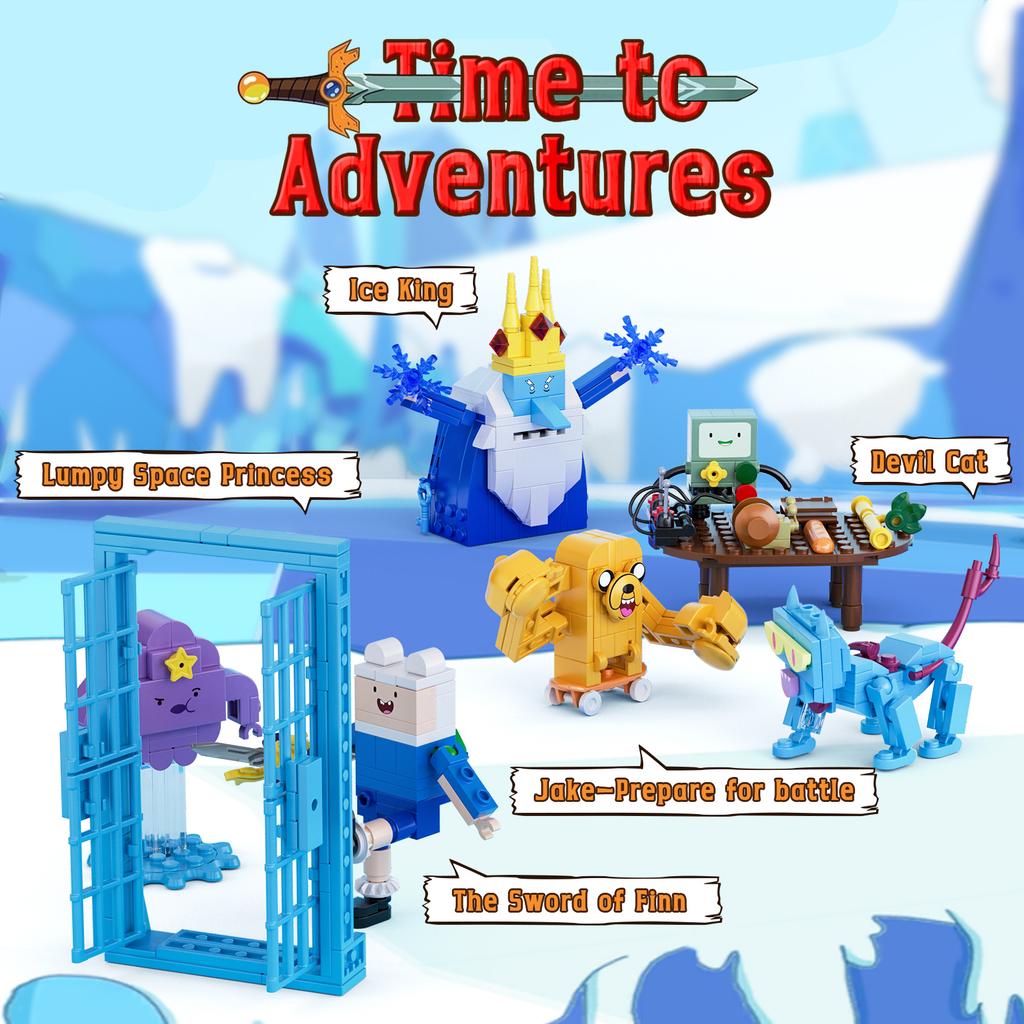 8v1 Dobrodružství Čas Stavebnice Finn Jake Ledový král Bimo Akční figurky Model Kostky Dárky pro děti Dospělé