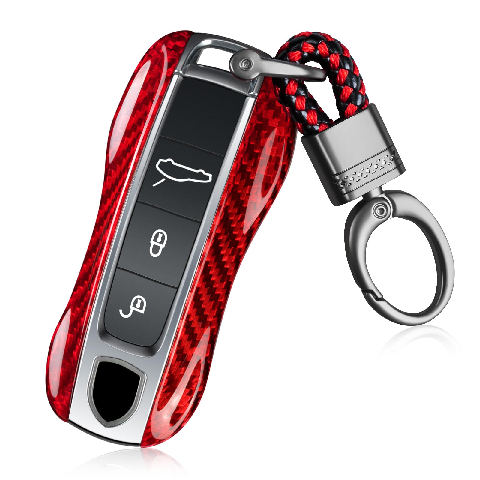 

[T-carbon] Key Cover Compatible with Porsche 911 Cayenne Panamera for Key Case, Real Carbon чёрный
