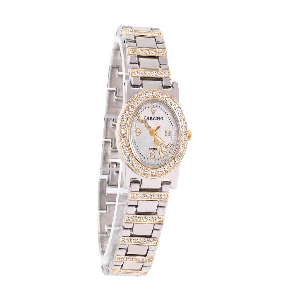 Women's stylish and luxurious diamond-encrusted quartz watch Oval dial for everyday wear, dates, anniversaries, Christmas gifts