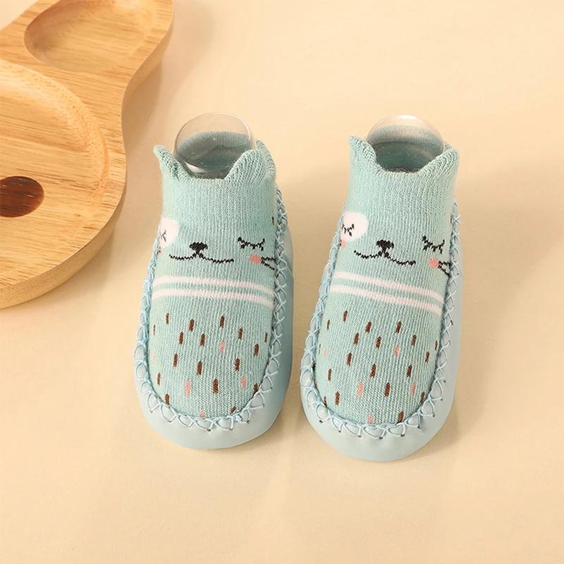 New Born Baby Socks with Rubber Soles Infant Baby Girls Boys Shoes Spring Autumn Baby Floor Socks Anti Slip Soft Sole Sock