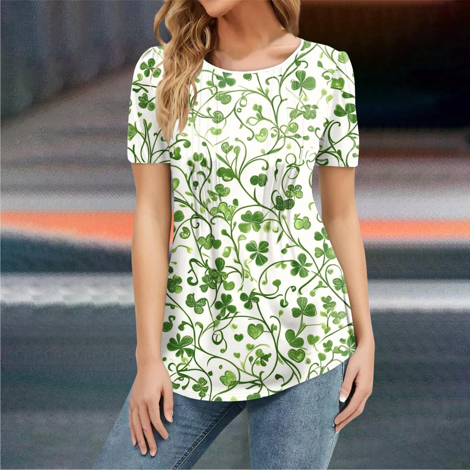 

Жіноча мода Casual St. Топ з принтом Patrick, сорочка з коротким рукавом, вільний пуловер XXXL білий