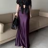 Women's Glossy Fishtail Midi Skirt - Spring 2025 Collection: Slimming, Flattering, Comfortable, and Stylish French Drape Design