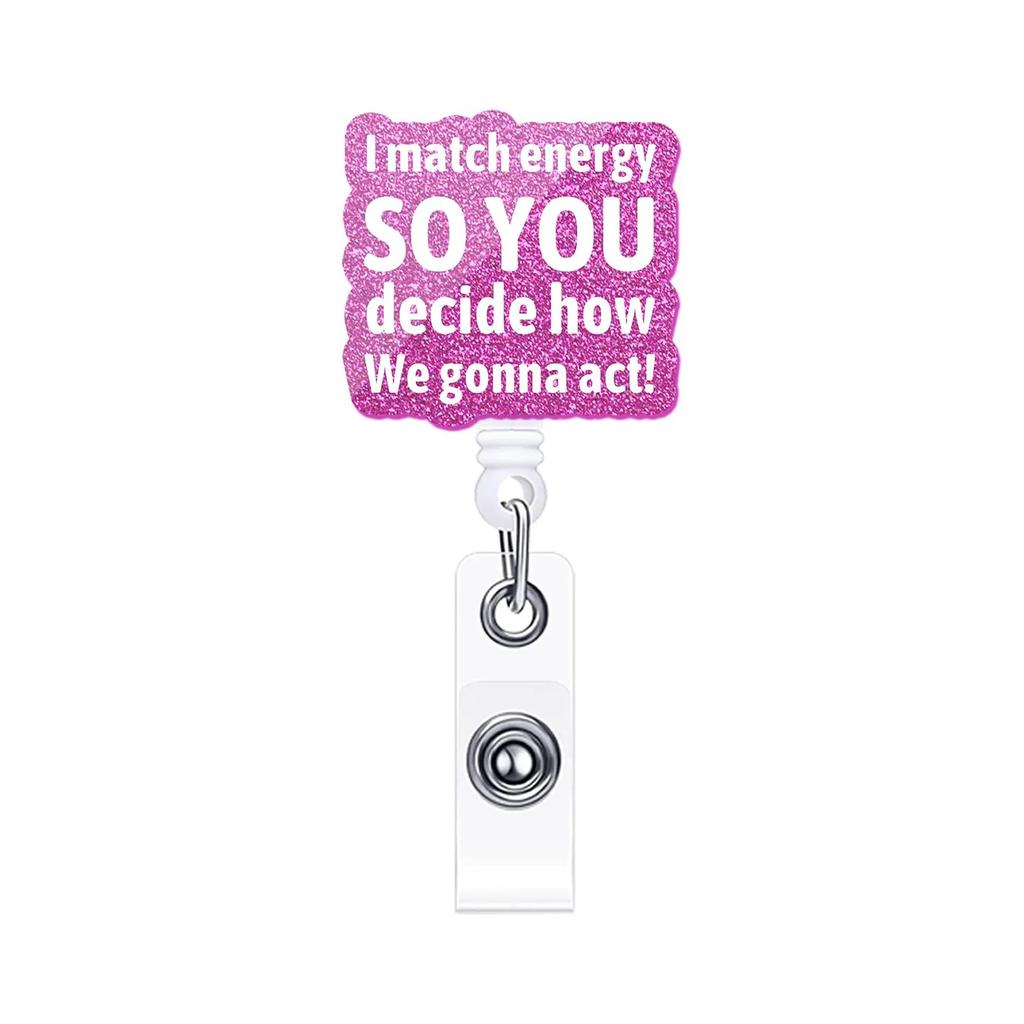New Glitter Acrylic Nurse Badge Reel Retractable Id Badge Holder With 360 Rotating Alligator Clip Name Holder Medicine Supplies