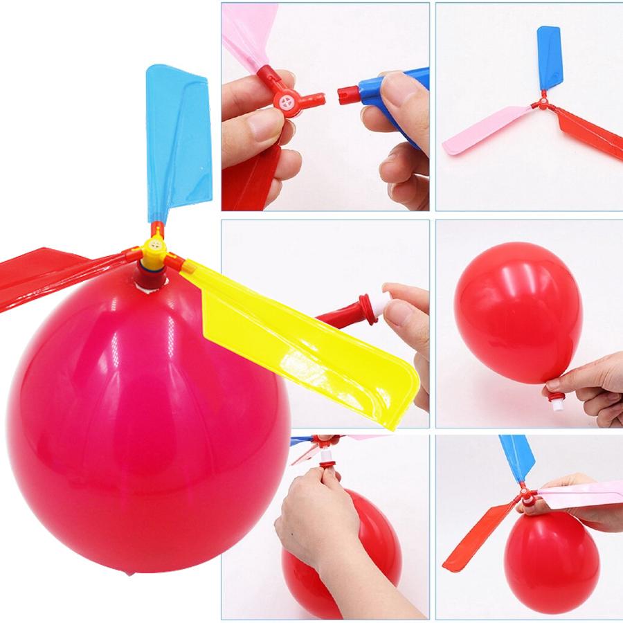3/6/9sets Balloon Propeller Helicopter Science Kit Fun Experiment Game Tool Party Festival DIY Flying Entertainment Supplies XJM