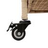 Garden Storage Box with Wheels Beige 110 x 55 x 73 cm Poly Rattan