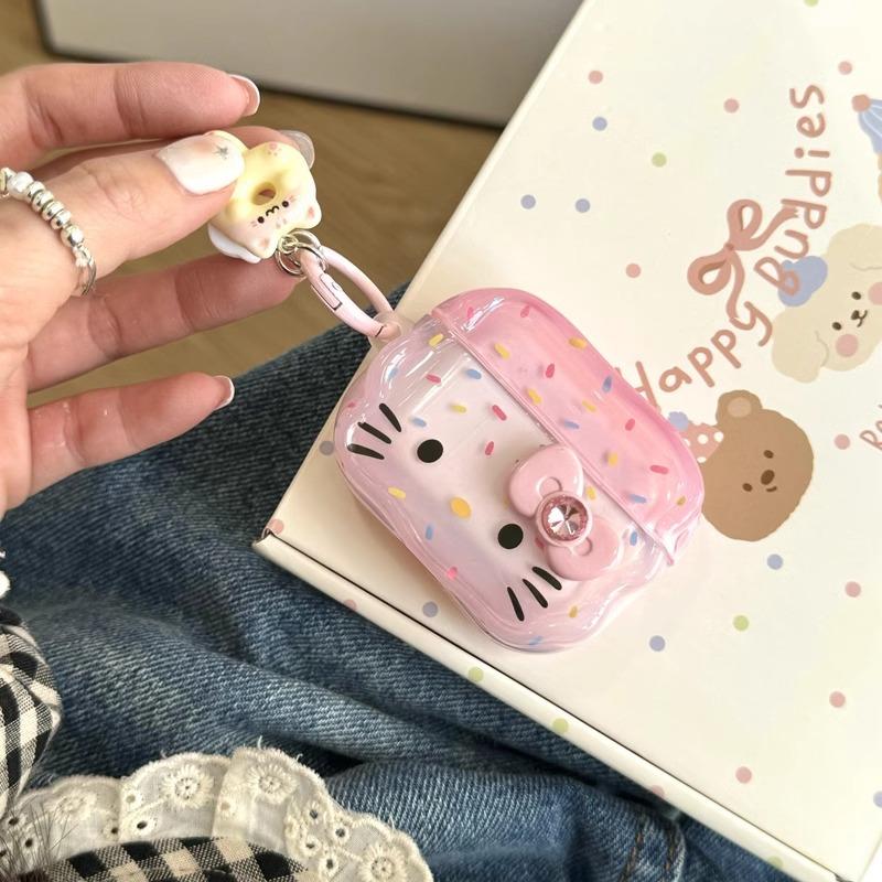 Cute KT cat airpodspro1 silicone protective cover new 1st generation earphone cover pendant 1/1st generation soft 1 three-dimensional Airpods 1/2 generation