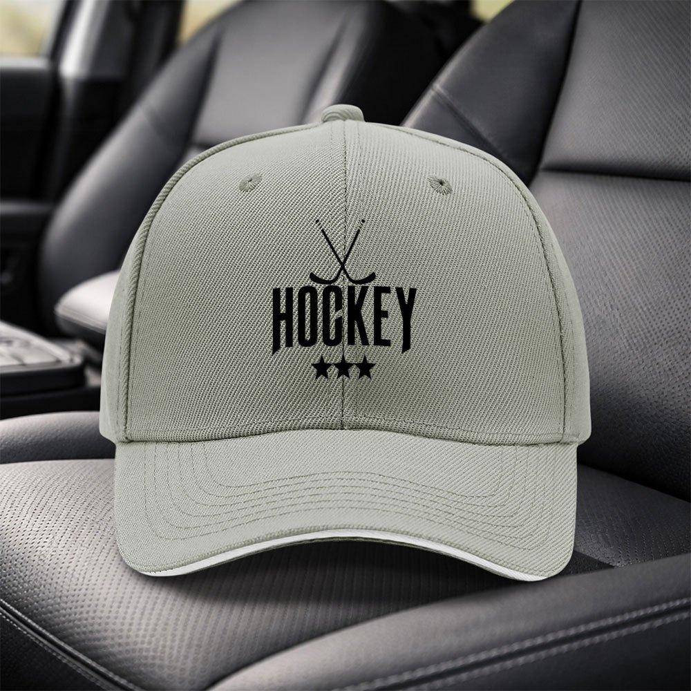 Eishockey Sportdruck Verstellbare Schwarze Baseballkappe Unisex Dad Hat für Reisen Partys Geburtstage Feiertage