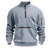 Men's New Stand-up Collar Zipper Sweatshirt European and American Hot Casual Fleece Sweatshirt Fashionable Versatile Pullover