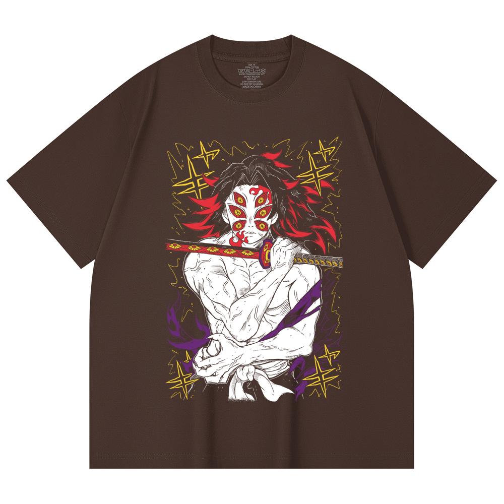 230 g/m² 100% Baumwolle Demon Slayer V36 Kokushibo Aufdruck Unisex Schweres Baumwoll-T-Shirt