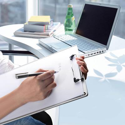 Aluminum Alloy Antislip File Hardboard Portable Document Holder with Centimeter Scales Silvery Simple for Office School