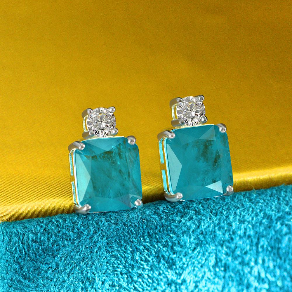 Gica Gema 925 Sterling Silver 9*10mm Zircon Stud Earrings Unique Design Romantic Fine Jewelry Wedding Party Gifts