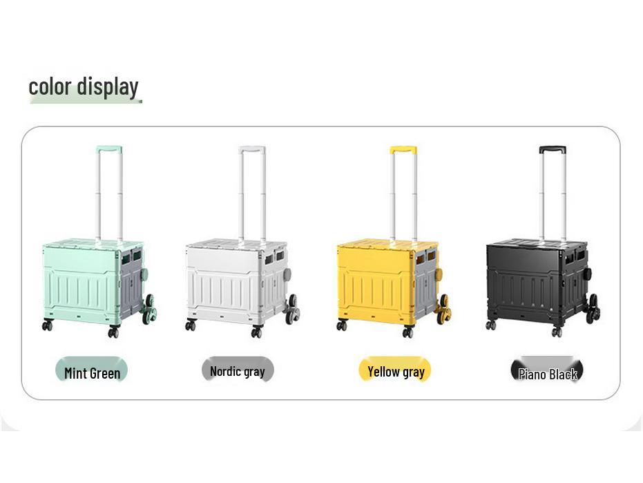 Portable Stair-Climbing Trolley: Folding Cart for Groceries, Camping, and Outdoor Use