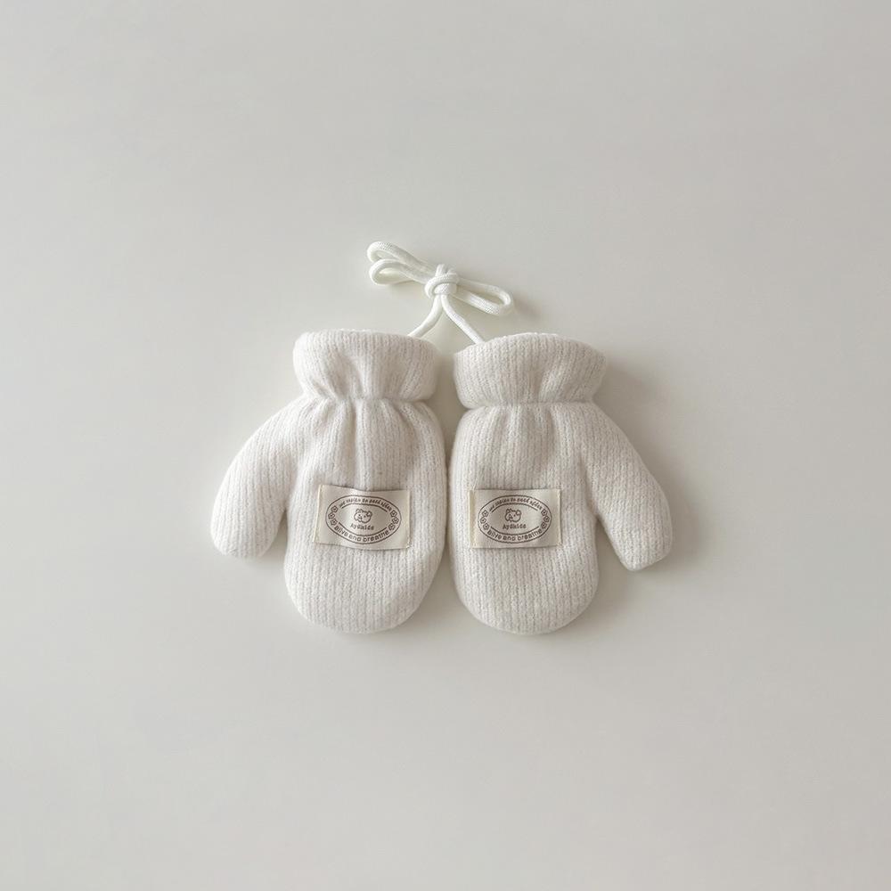 New Solid Color Neck Gloves Boys and Girls Korean Children s Gloves WinterWarm and Cold Bag Finger Wholesale