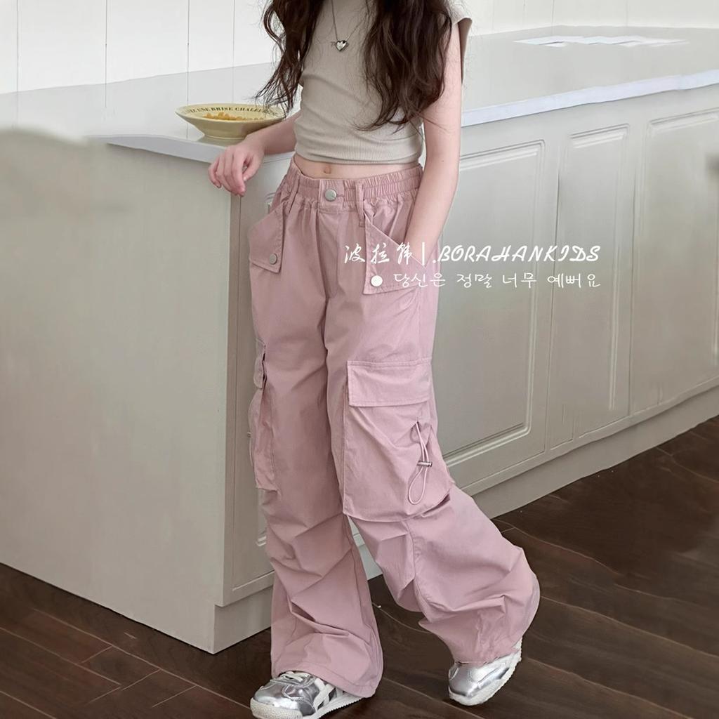 Girls' Western Style Overalls Spring and Summer Children's Casual Pants Big Children's Loose Straight-leg Pants Boys' Pants