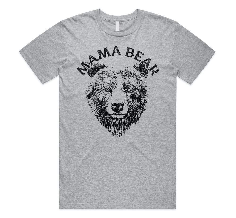 Mama Bear Illustration T-shirt Tee Cute Mom Mum Mother Gift Women's