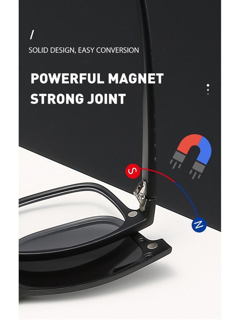 Unisex Retro Sunglasses Set with 5 Magnetic Interchangeable Lenses, Clip-On, In Stock 2213