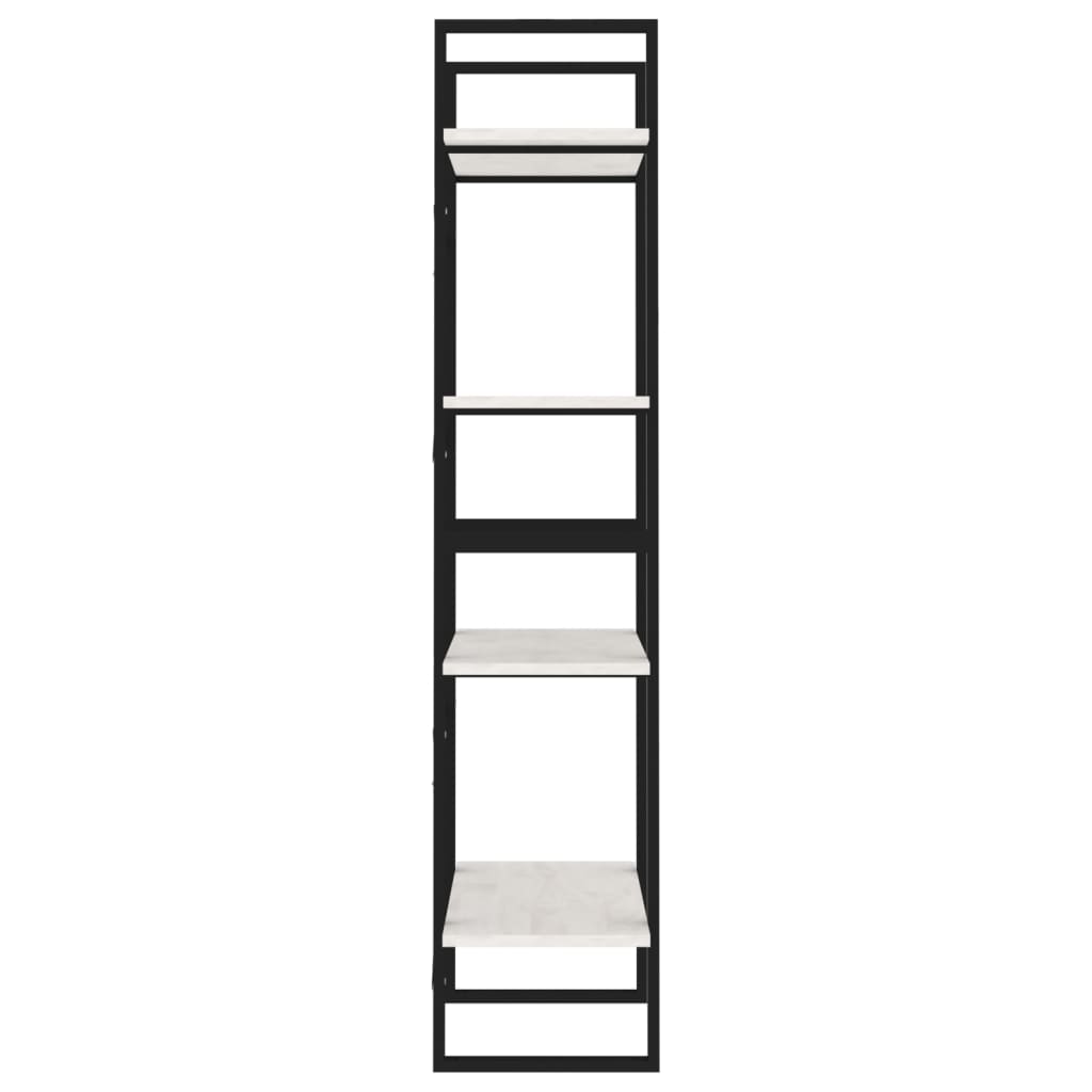 Bookshelf 4 Shelves White 60 X 30 X 140 Cm Solid Pine Wood