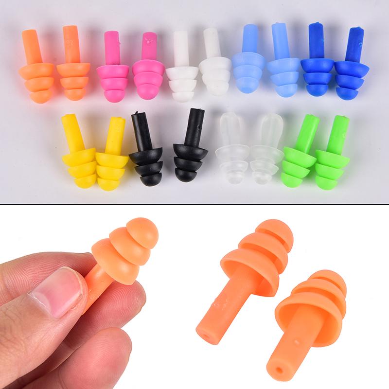 

2Pair Soft Silicone Ear Plugs Anti Noise Hearing Protection Earplugs With Box N/A білий