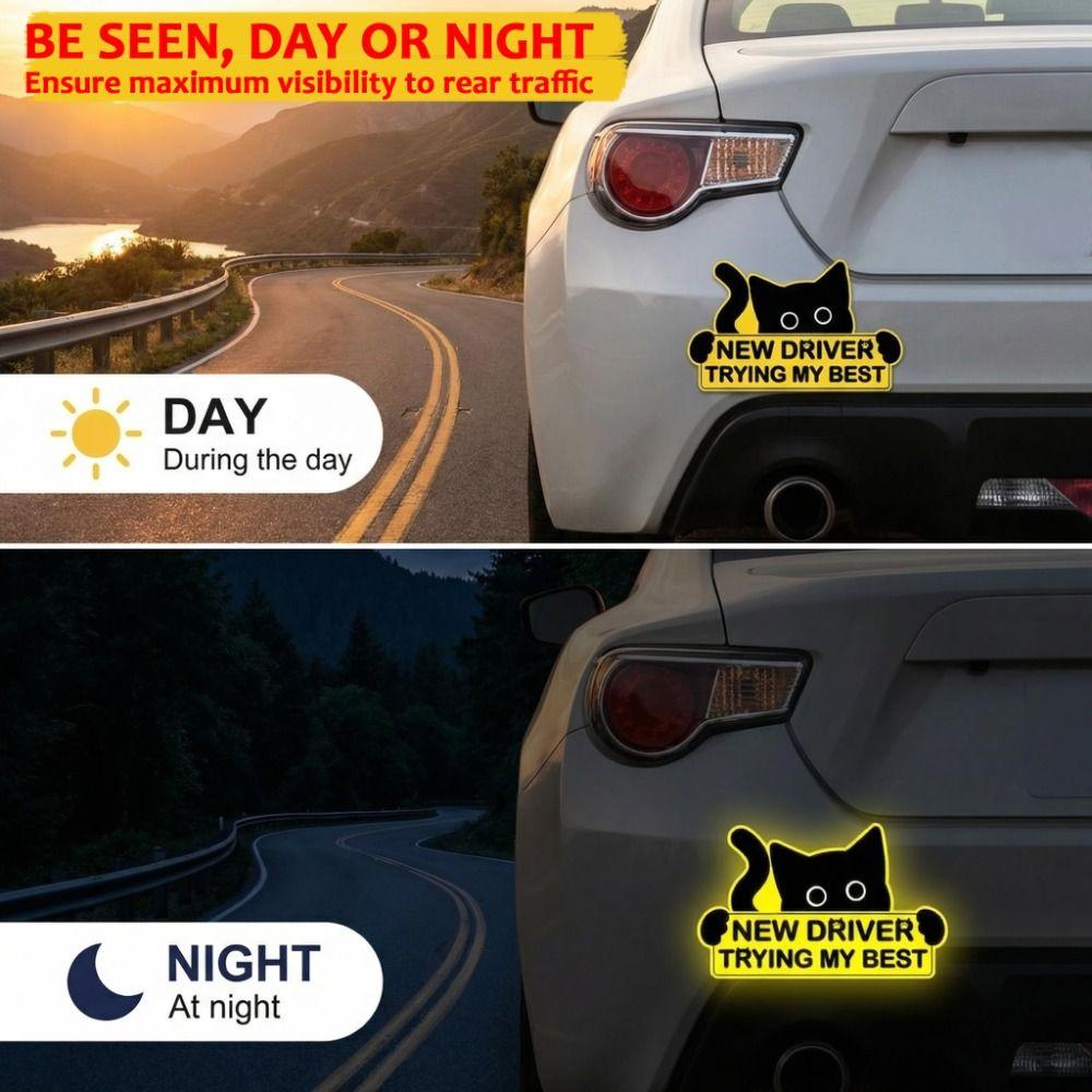 1 Set Reflective Car Sticker Waterproof Vinyl Reflective Sticker Novelty Warning Decal Road Safety