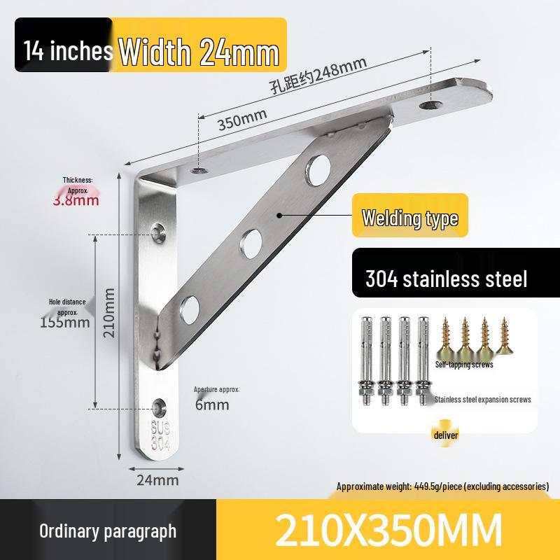 Stainless Steel Right Angle Wall Shelf Bracket Support