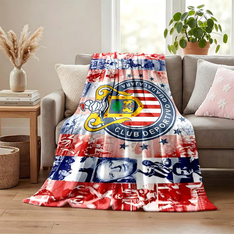 Deportivo guadalajara blanket Flannel Blanket Soft Cozy Plush Throw for Sofa Bed Lightweight Home Decoration Gifts for Christmas various holidays