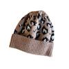 Leopard Print Knit Hat For Women Winter Warmth Breathability Fashionable Gift For Teens