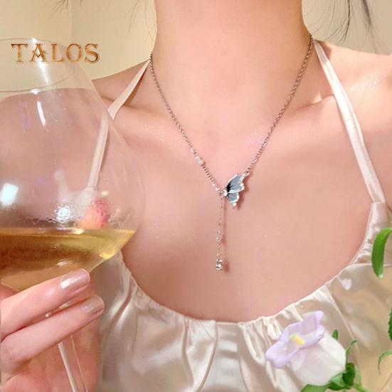 Dame Halskjede Kobber Sommerfugl Anheng Dusk Cubic Zirconia Elektrobelagt Justerbar Lengde Ball Party Halskjede Hals Smykker