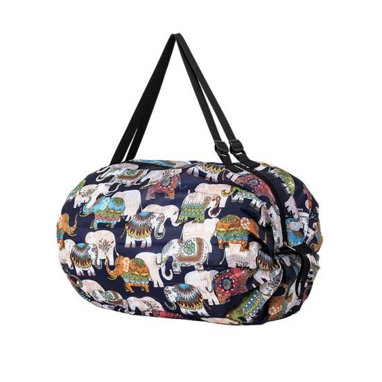 Foldable Shopping Bag Reusable Grocery Storage Tote Bag Portable Oxford Cloth Shoulder