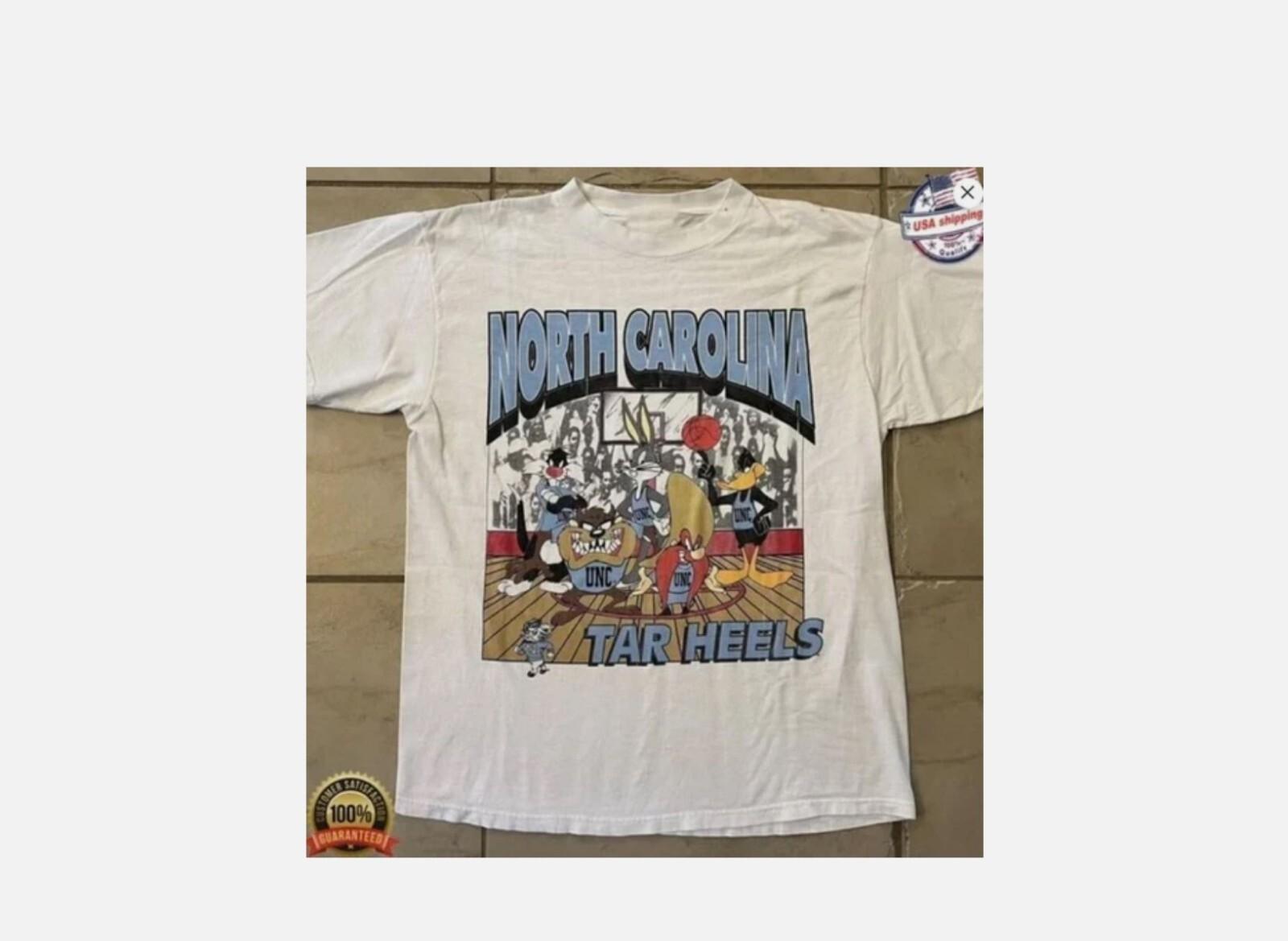 Винтажная футболка UNC Tar Heels Looney Tunes, футболка NCAA UNC Tar Heels M
