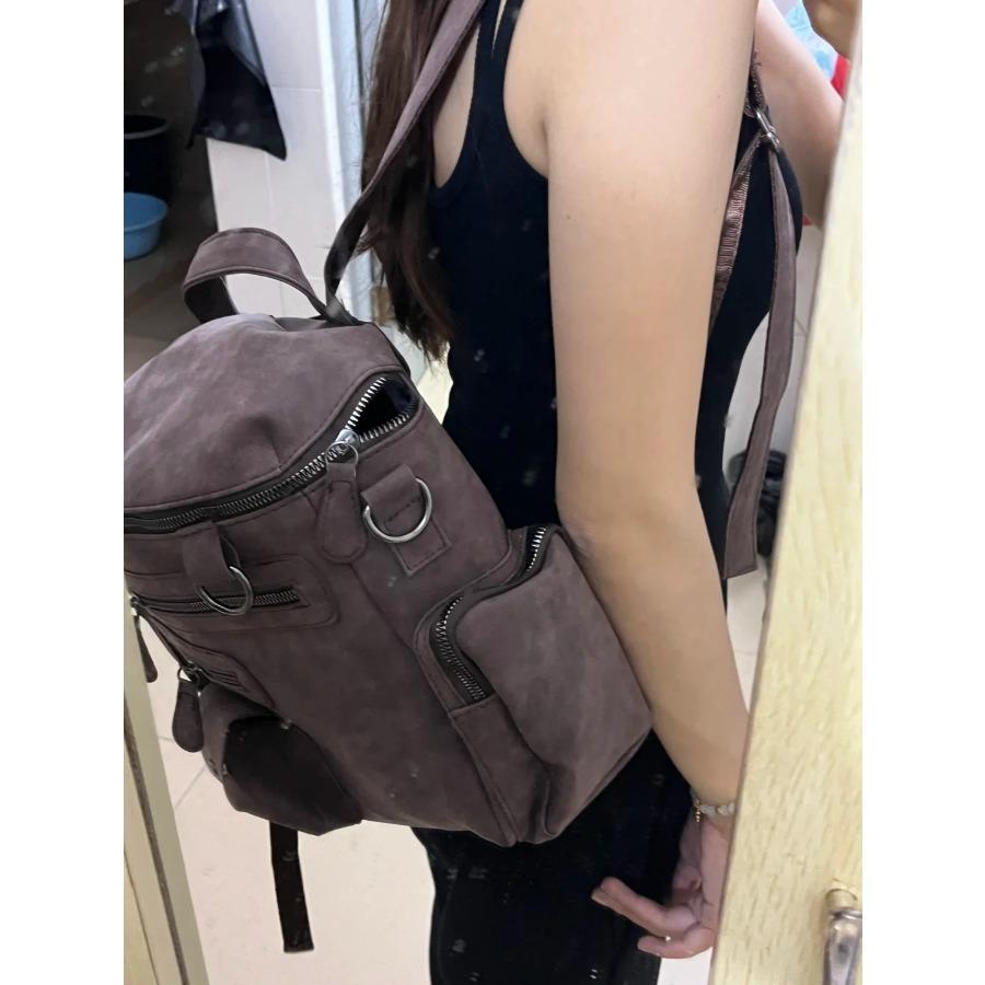 Neuer Pendler Rucksack Große Kapazität Modisch Vielseitig Mehrere Taschen Retro Studentenrucksack Reiserucksack