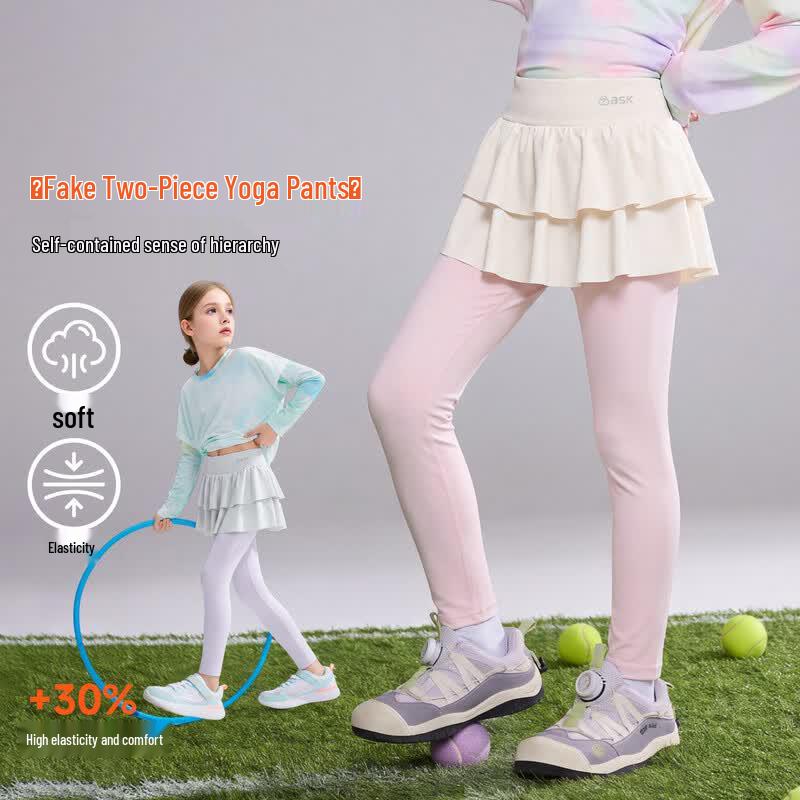 ASK JUNIOR Girls Ruffled Layered Leggings 170