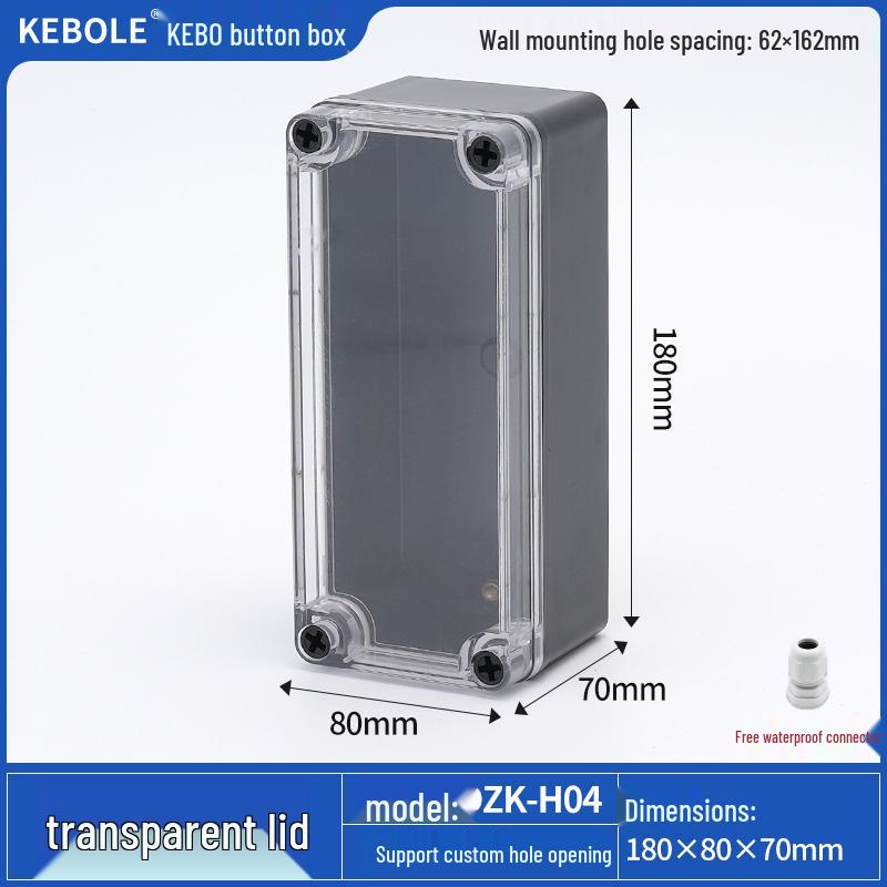Transparent Waterproof ABS Plastic Junction Box for Indoor/Outdoor Power Supply & Monitor