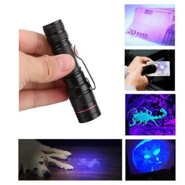 Compact Extendable Focus Adjustable Led Uv Light For Makeup Baby Gear Fluorescent Check Mini Uv Flashlight