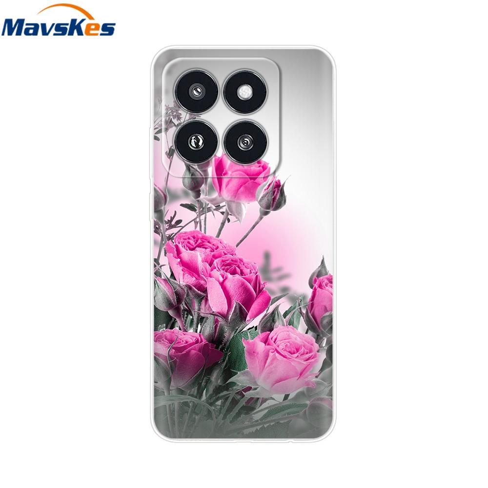 Phone Case For Xiaomi 14 Pro Case Soft Clear Painted Silicone Bumper Capa For Xiaomi 14 13T Mi 13T Pro Protect Transparent Cover